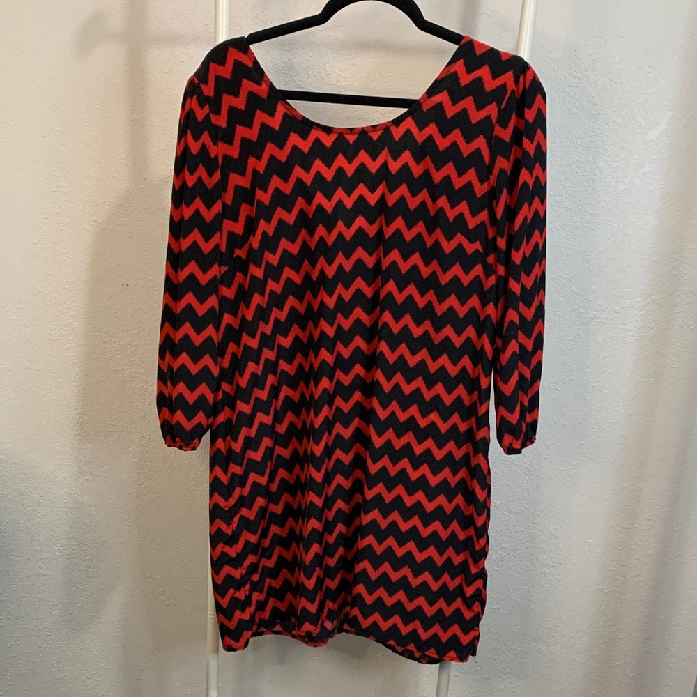 Rue21 Red and Black Patterned Dress